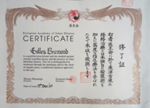 Certification Iokai shiatsu