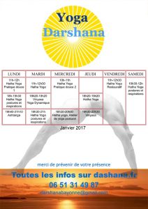 horaires darshana janvier 2017