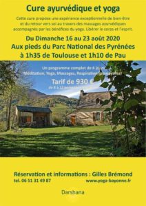 Cure ayurvédique et yoga 2020 08